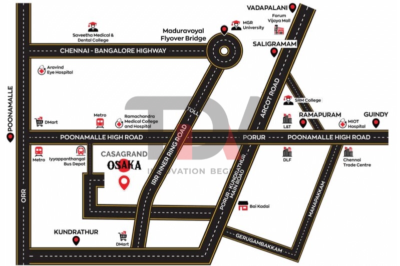 Casagrand Osaka Location Map